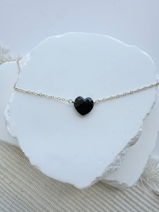 Onyx Heart Necklace