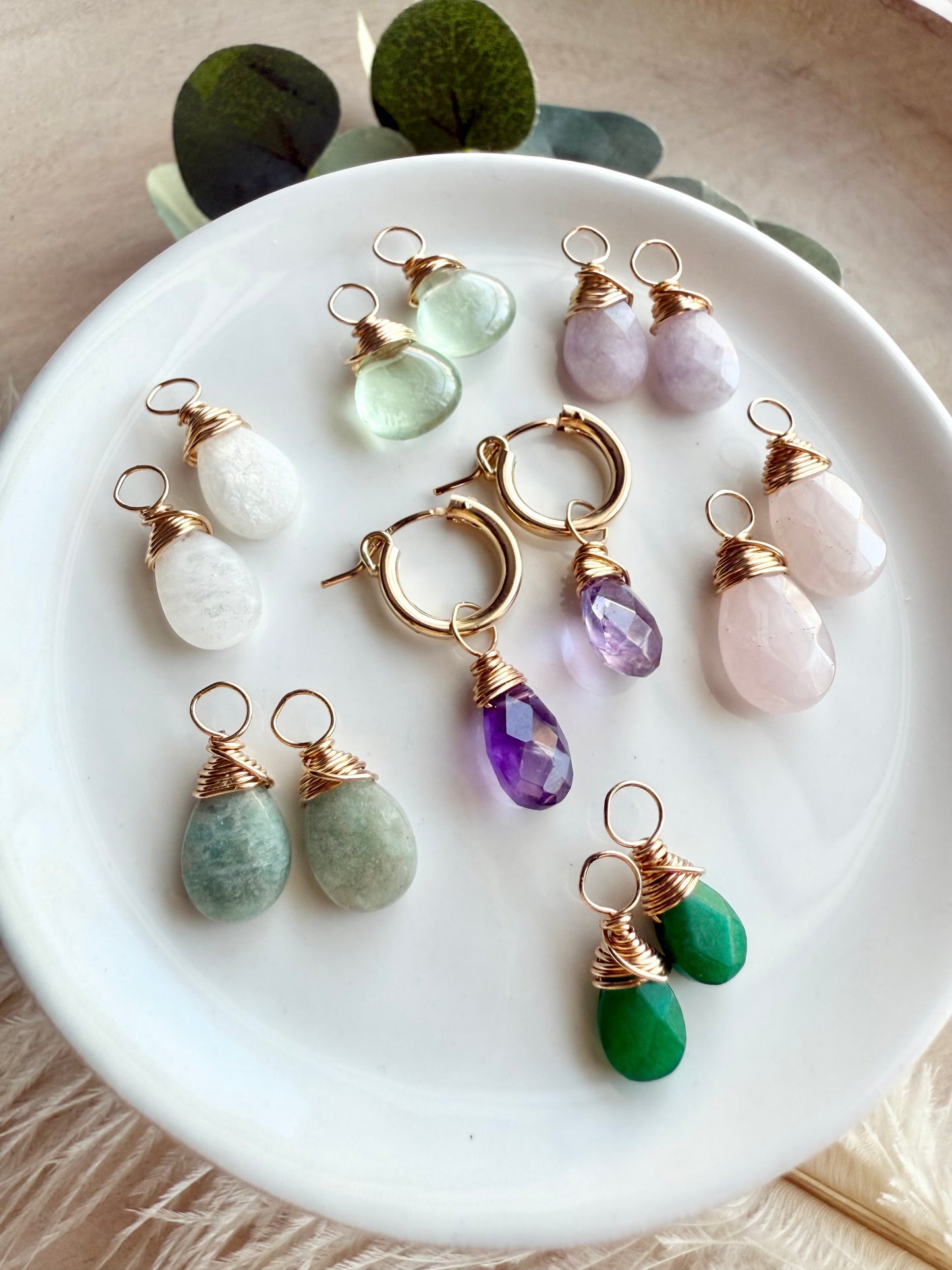 Lepidolite Faceted Tear Drop Huggies