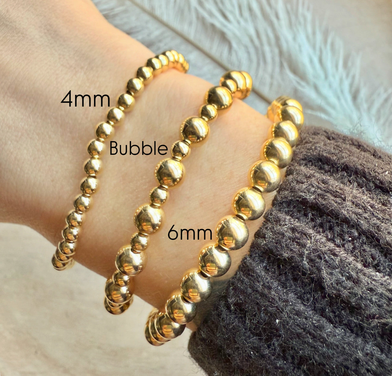 Classic 6mm Metal Beaded Bracelet