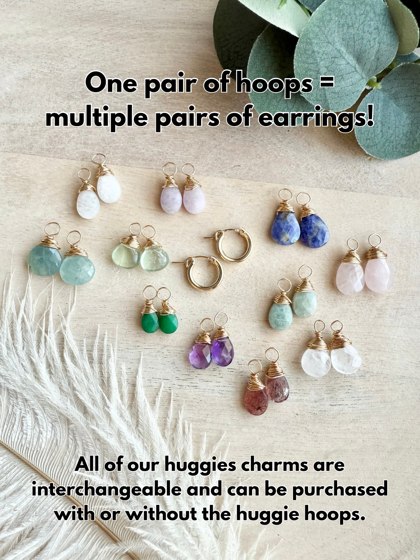 Clear Quartz Faceted Tear Drop Huggies