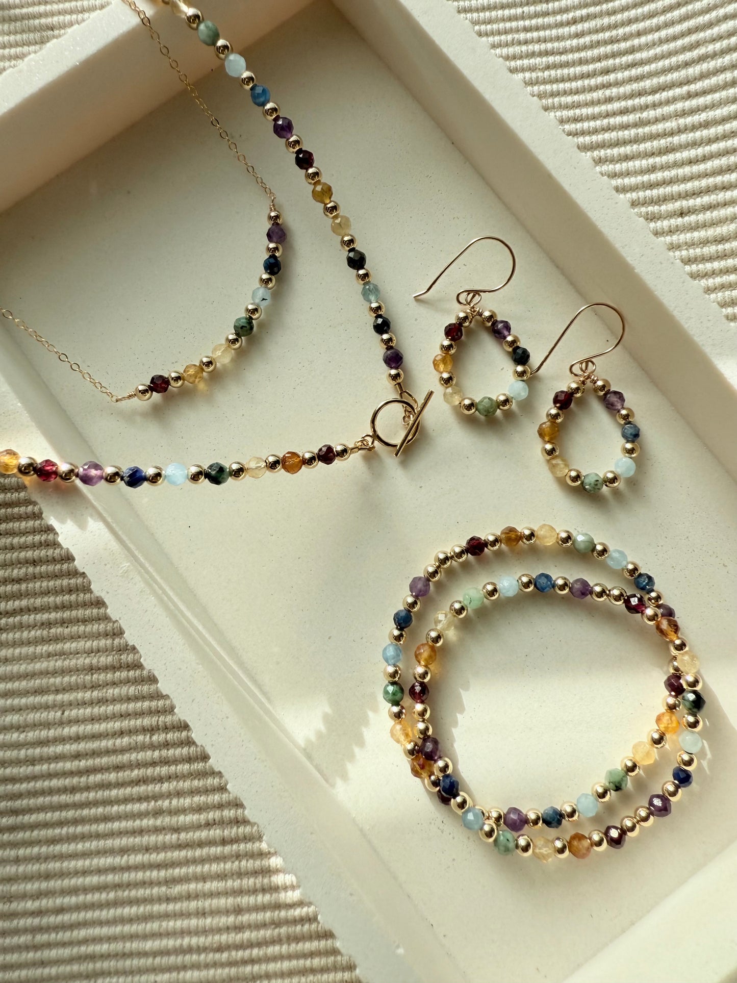 Rainbow Beaded Earrings