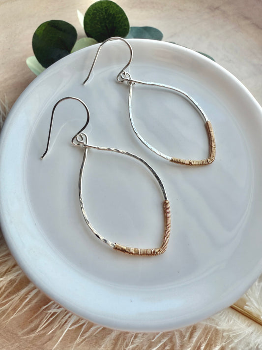 Petal Mixed Metal Hoops