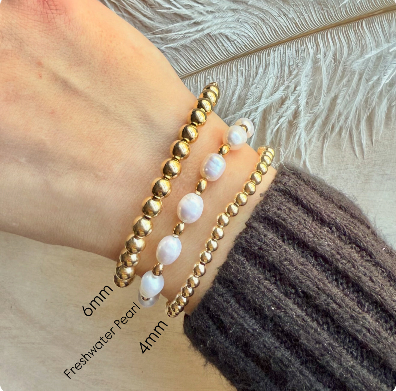 Classic 6mm Metal Beaded Bracelet