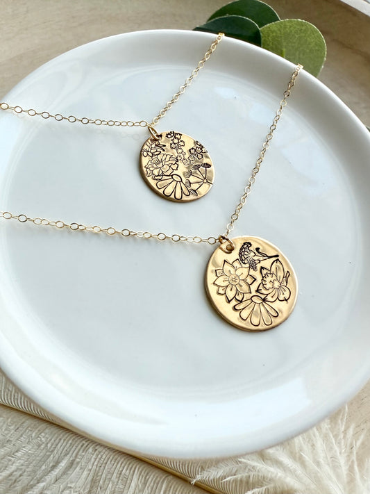 Birth Flower Garden Necklace