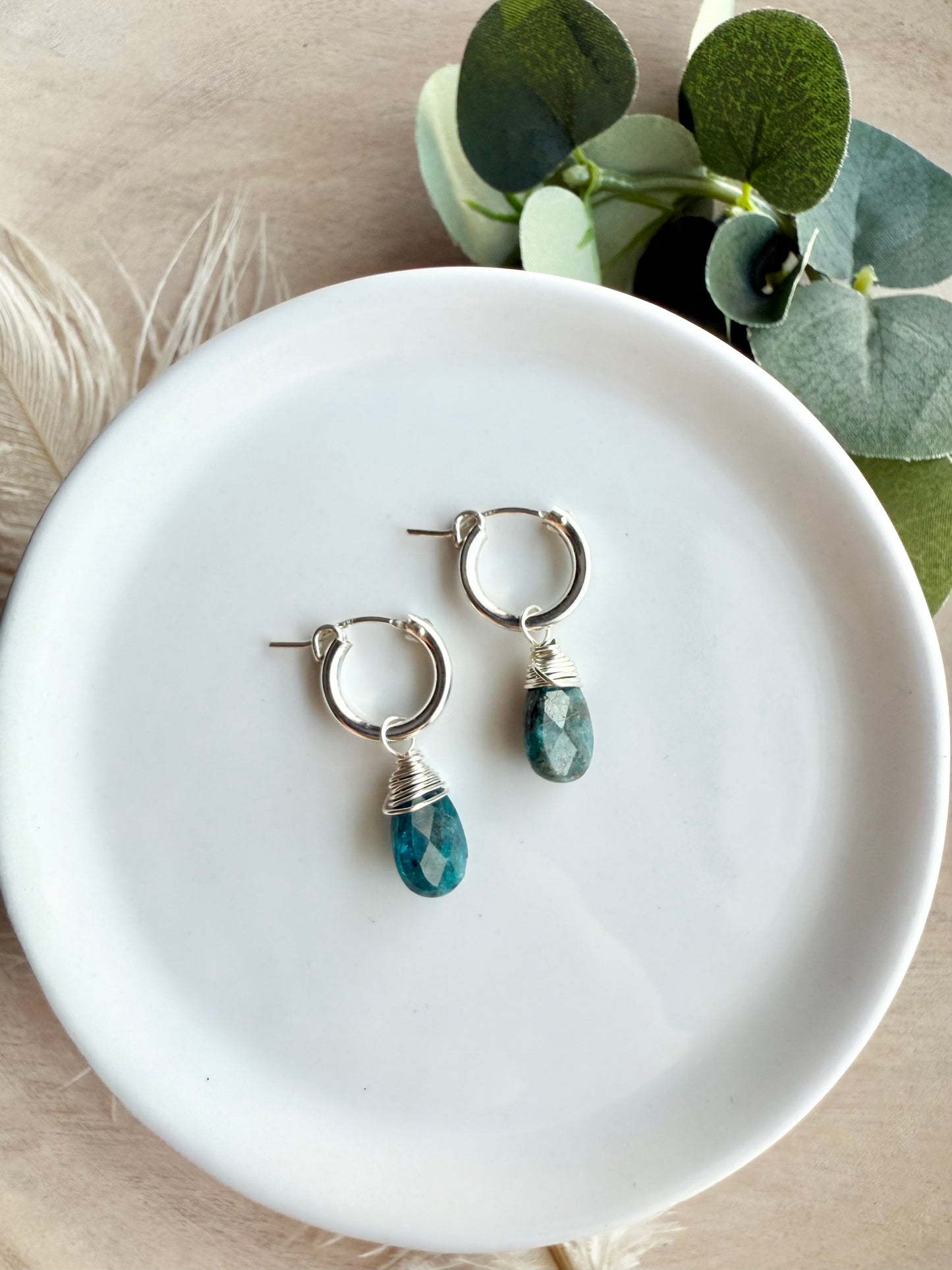Apatite Faceted Tear Drop Huggies