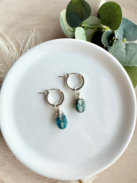 Apatite Faceted Tear Drop Huggies