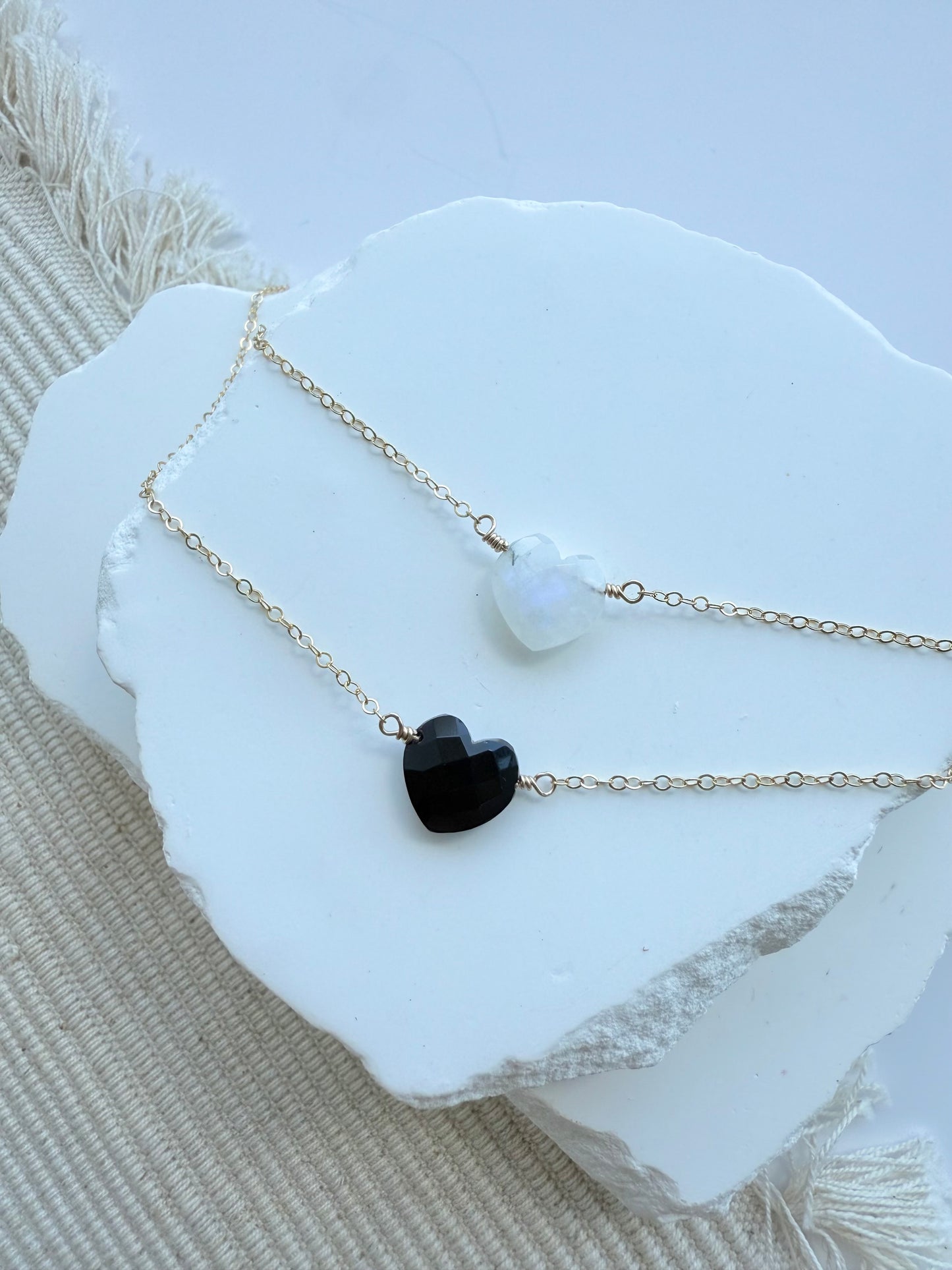 Moonstone Heart Necklace