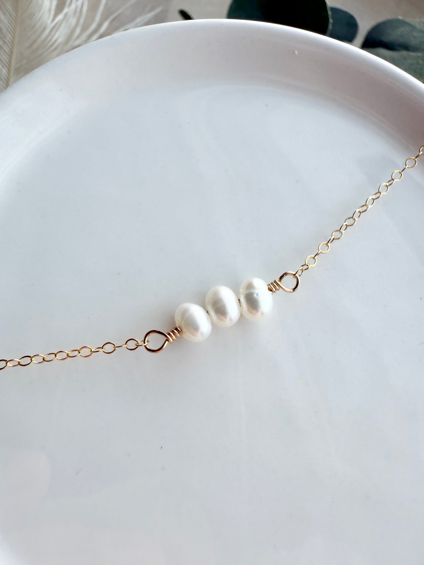 Three Freshwater Pearls Necklace