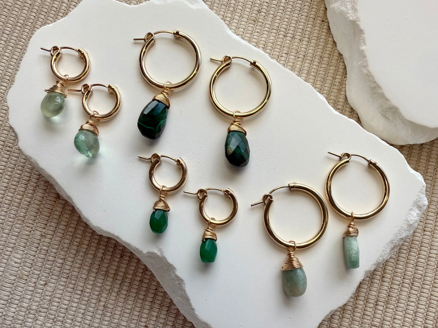 Malachite Huggies