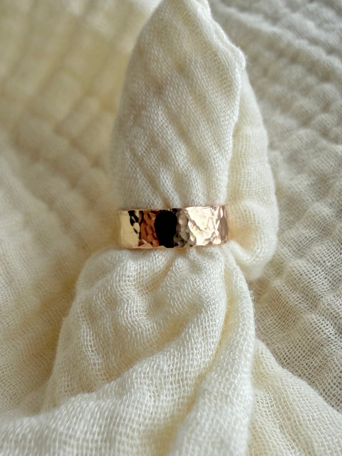 Extra Thick Flat Hammered Band