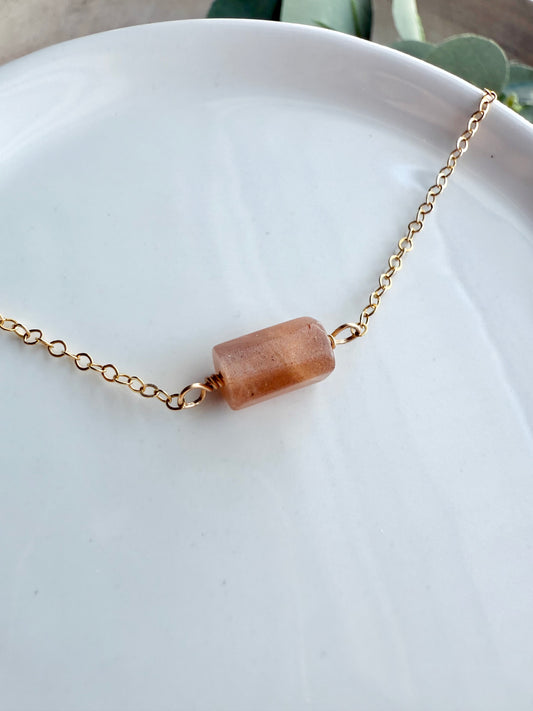Sunstone Bar Necklace
