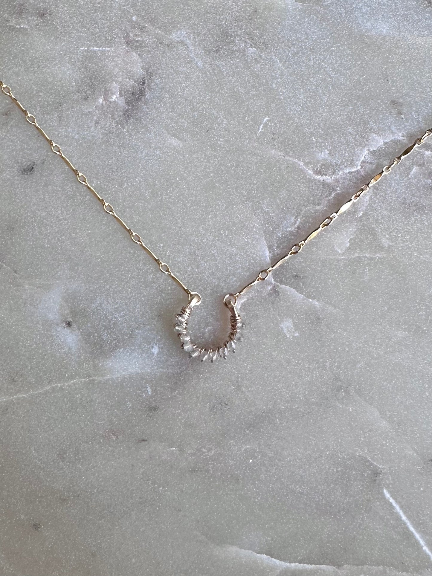 Labradorite Horseshoe Necklace