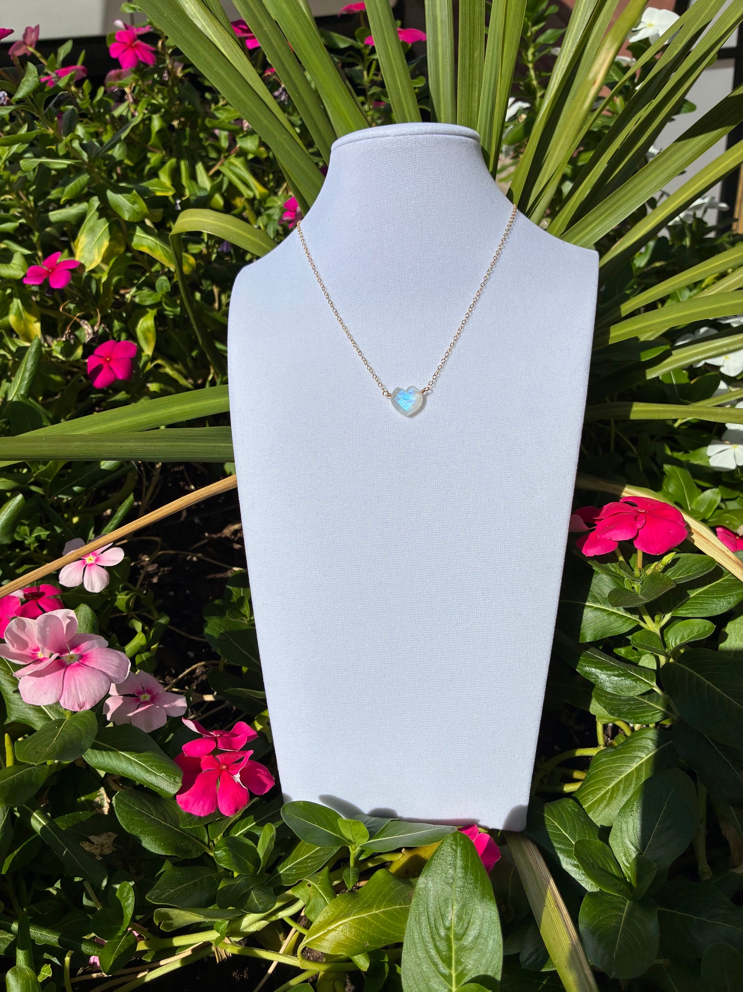 Moonstone Heart Necklace