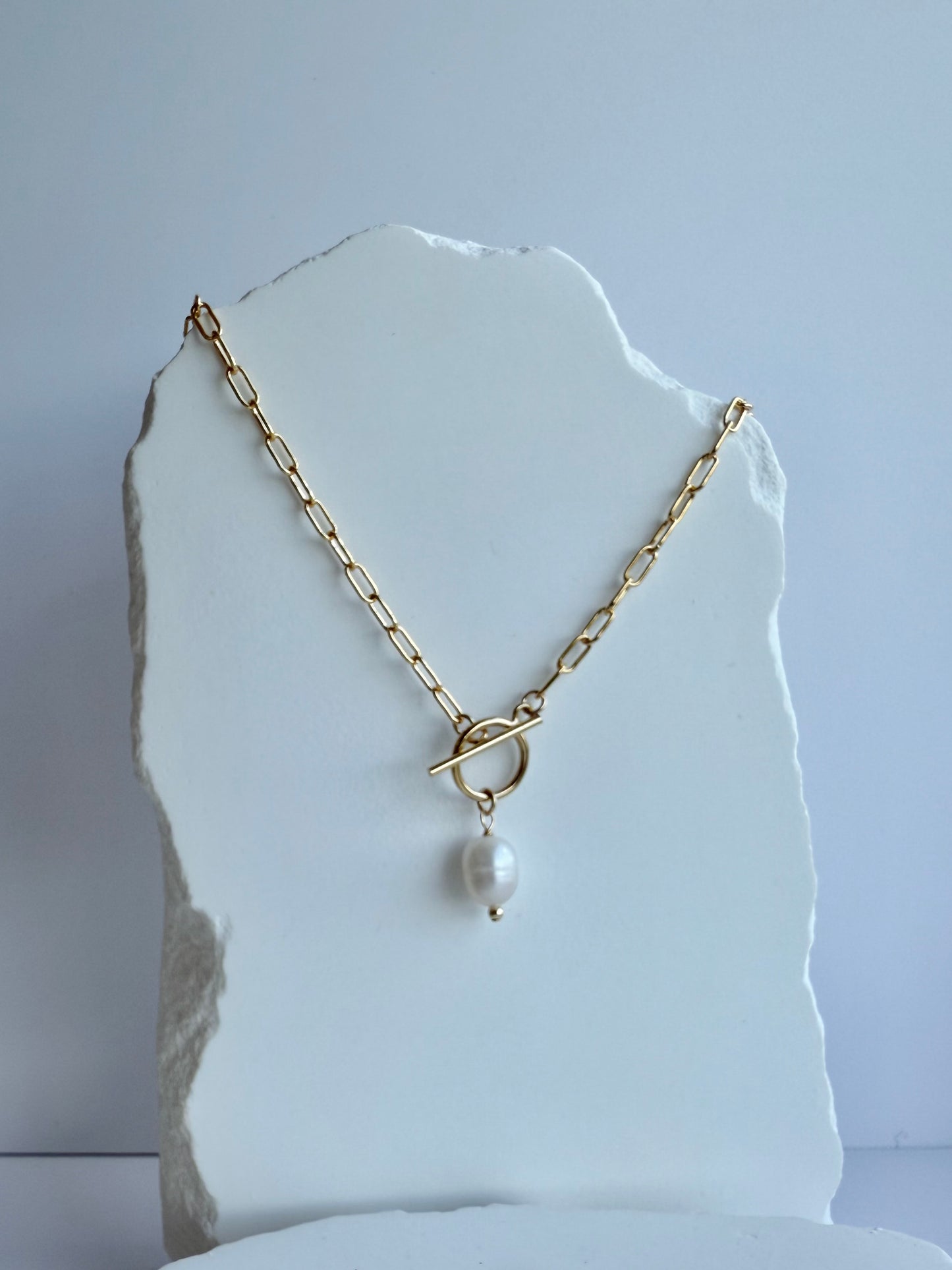 Freshwater Pearl Paper Clip Necklace