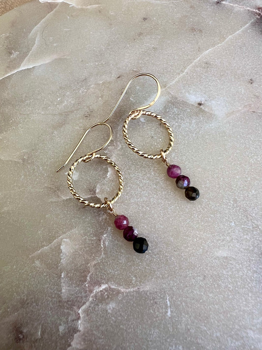 Tourmaline Twist Earrings