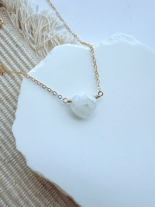 Moonstone Heart Necklace