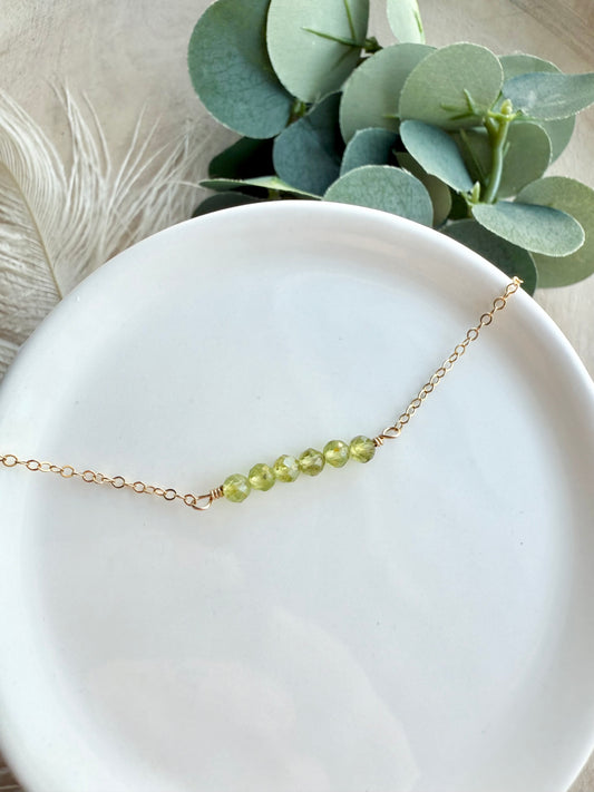 Peridot Bar Necklace