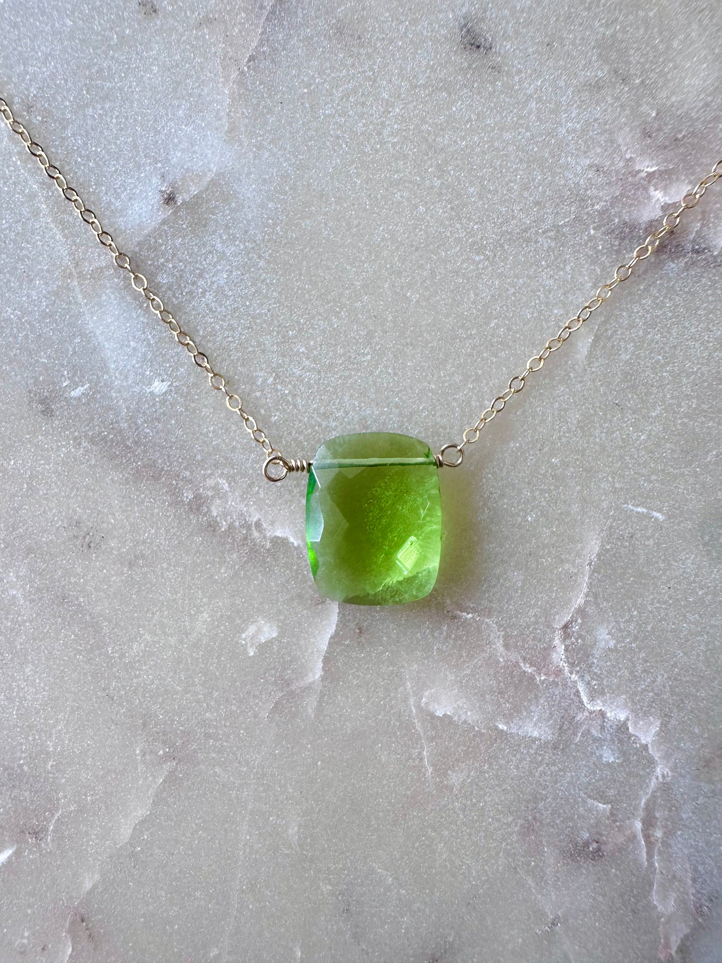 Faceted Peridot Necklace
