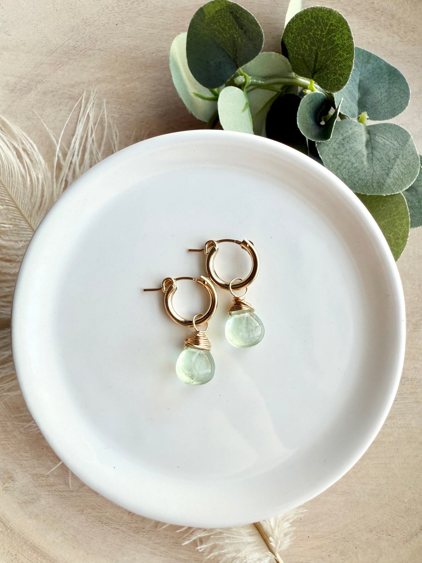 Fluorite Faceted Tear Drop Huggies