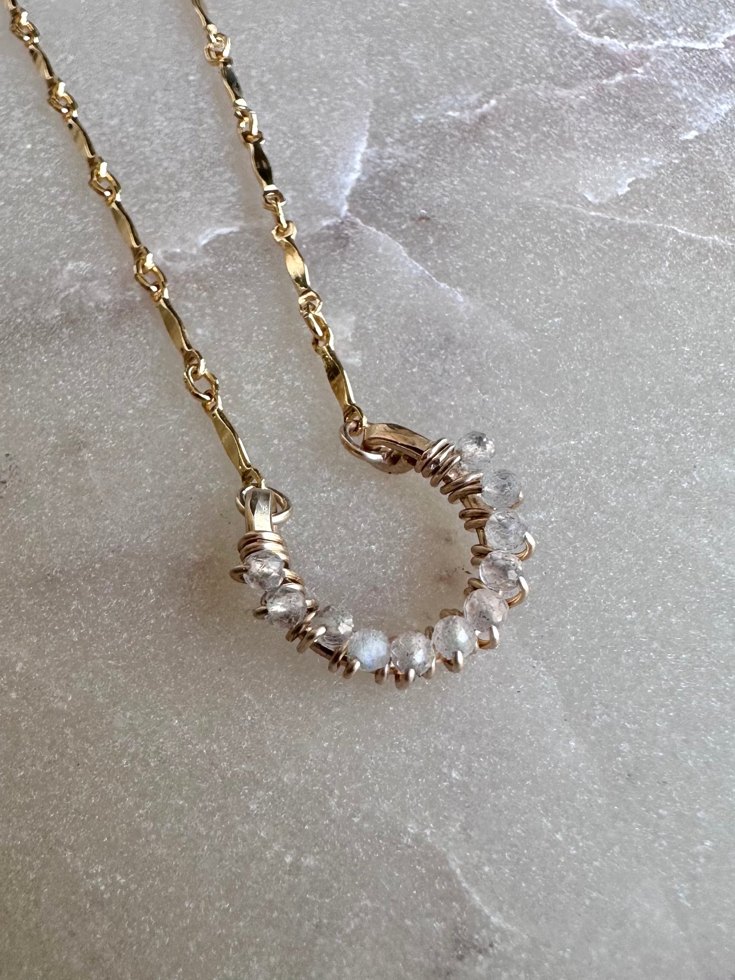 Labradorite Horseshoe Necklace
