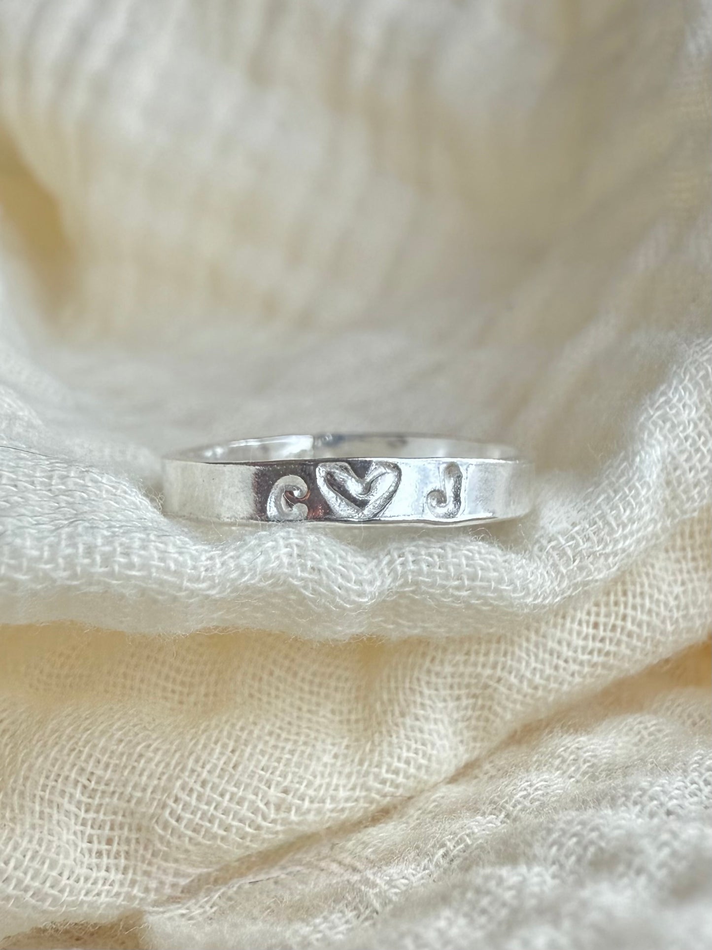 Initial Heart Flat Ring