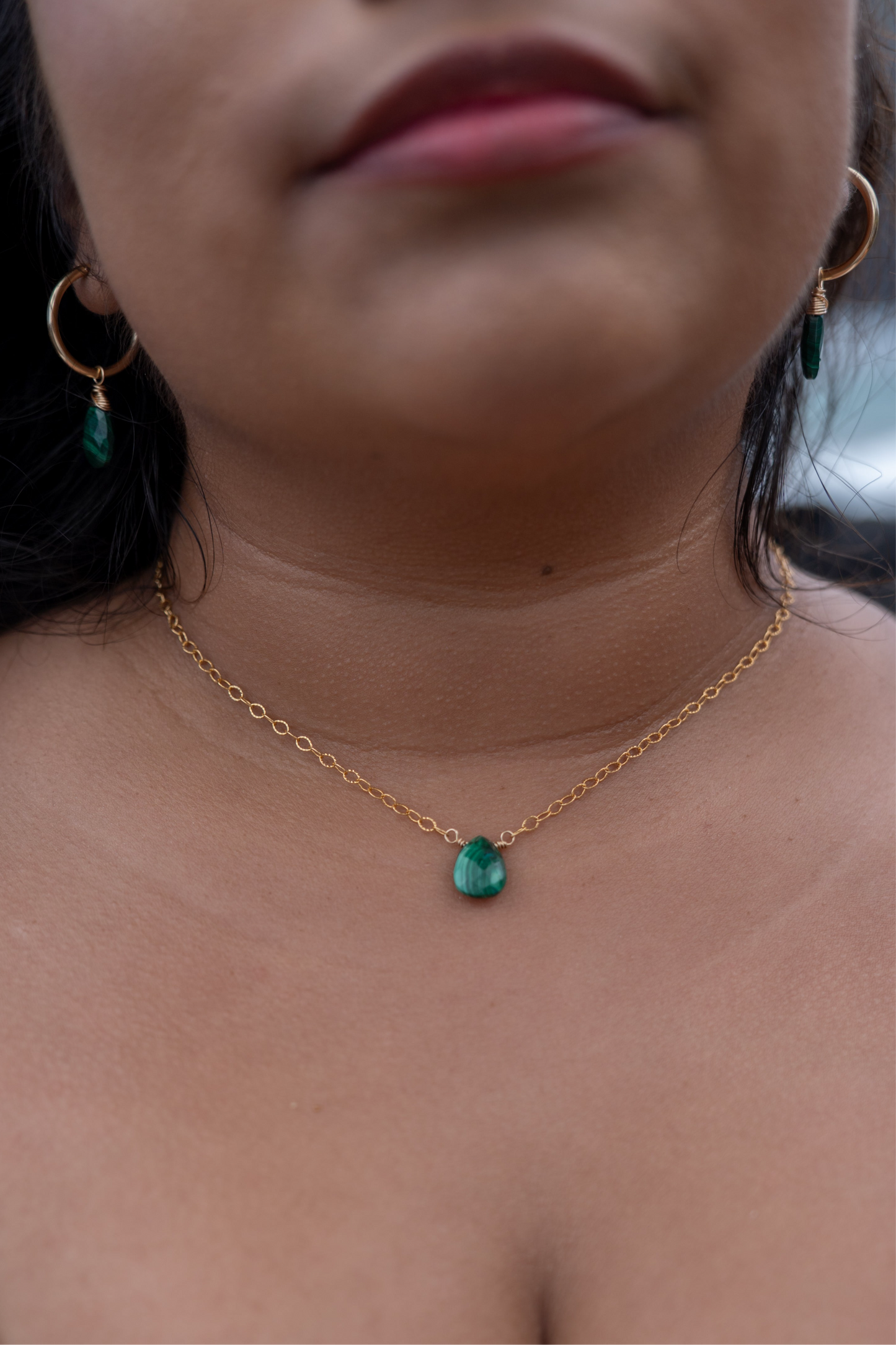 Malachite Huggies