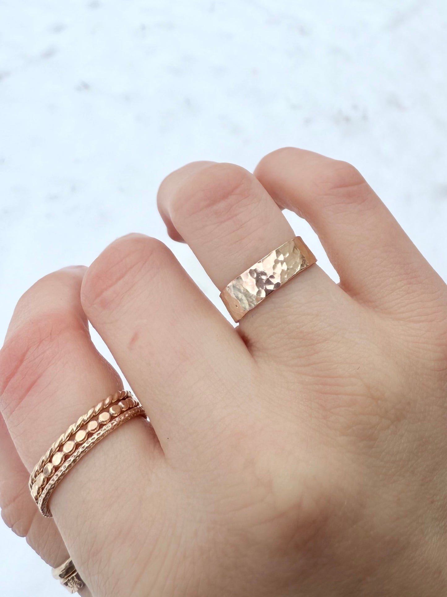 Extra Thick Flat Hammered Band