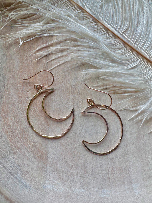 Crescent Moon Hoop Earrings