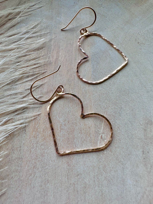 Open Heart Hoop Earrings