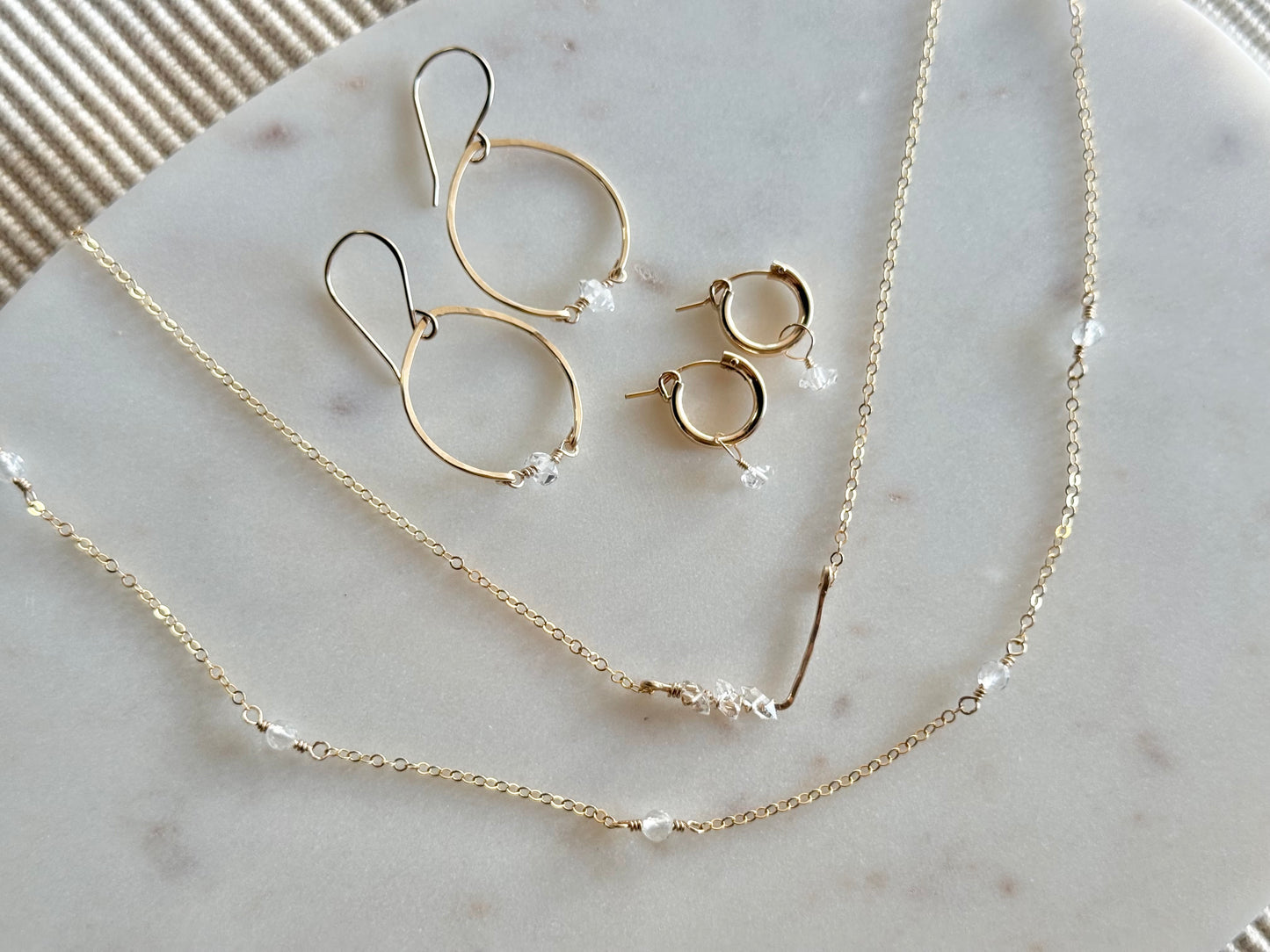 Clear Quartz Station Necklace