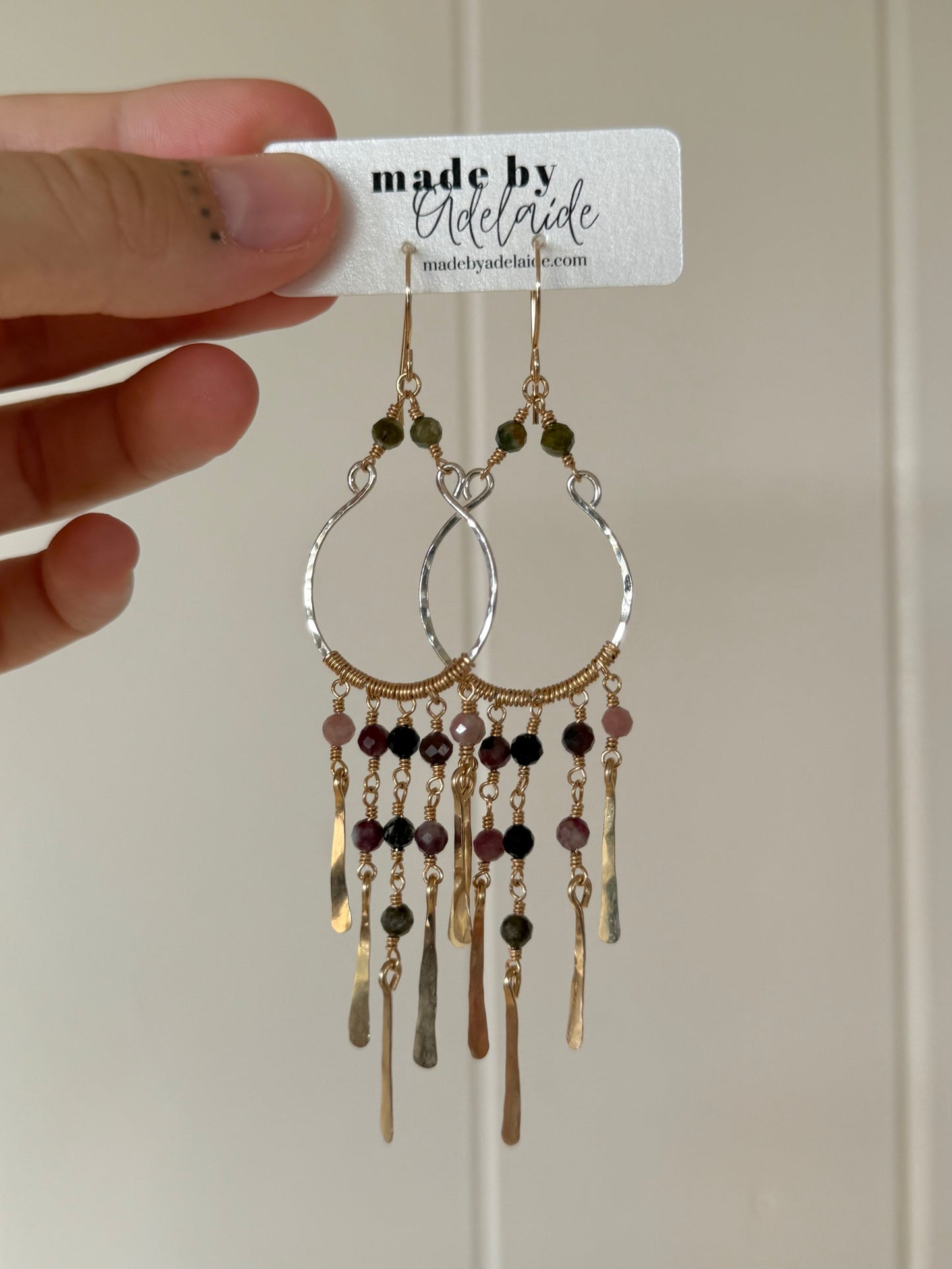 Tourmaline Mixed Metal Chandelier Earrings