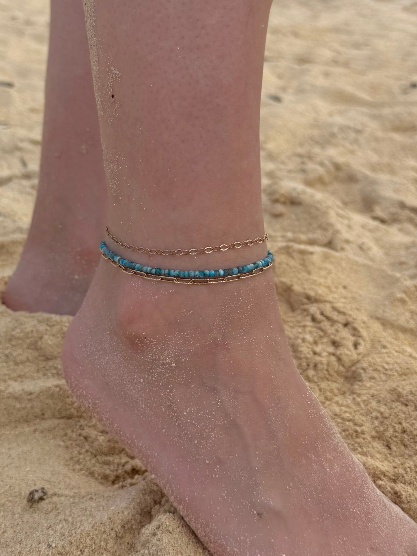 Apatite Beaded Anklet
