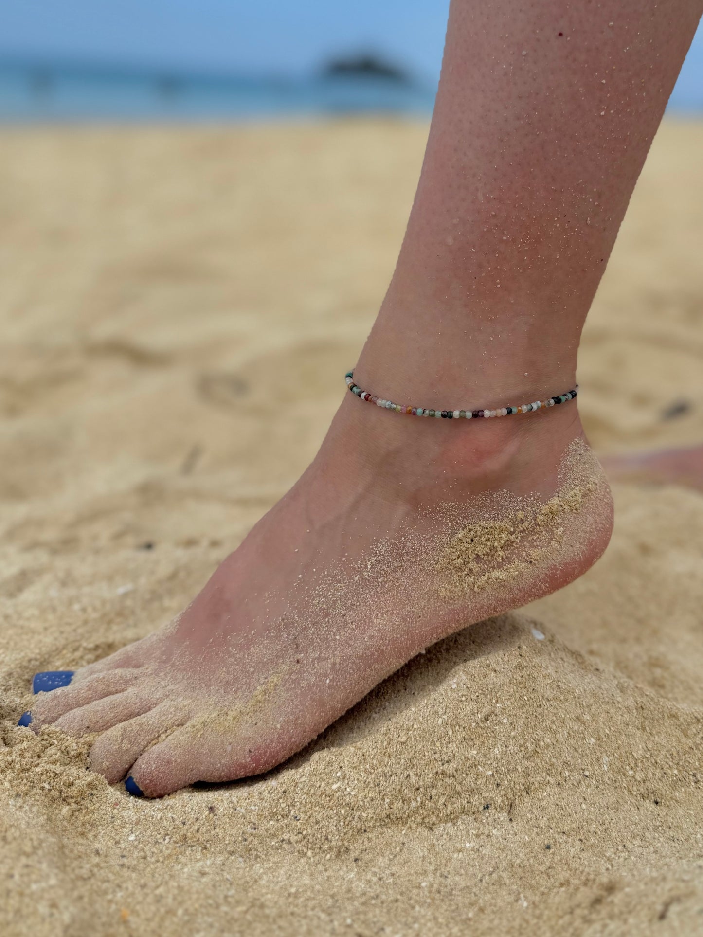 Mixed Gemstone Beaded Anklet