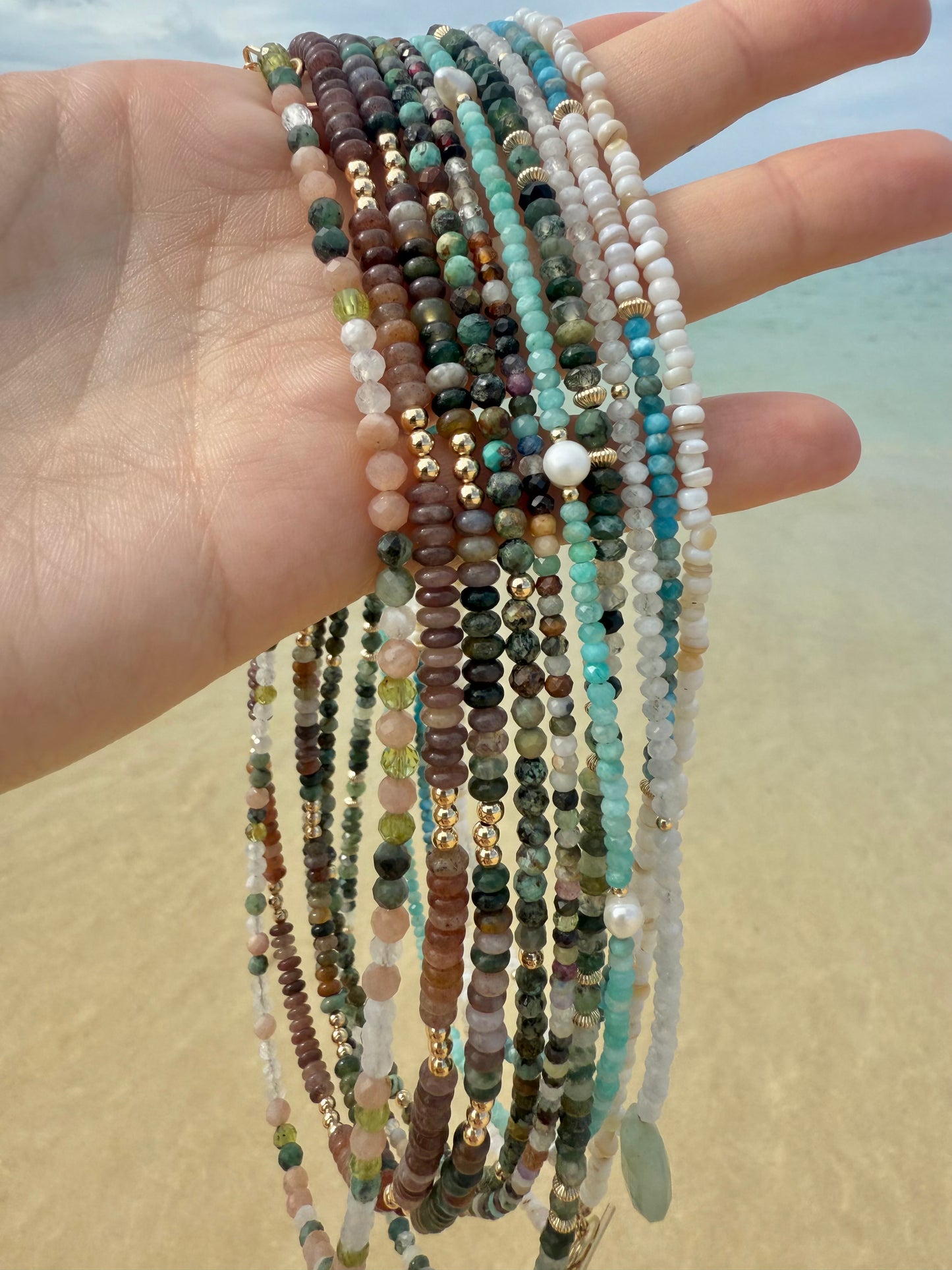 Amazonite & Pearl Beaded Necklace