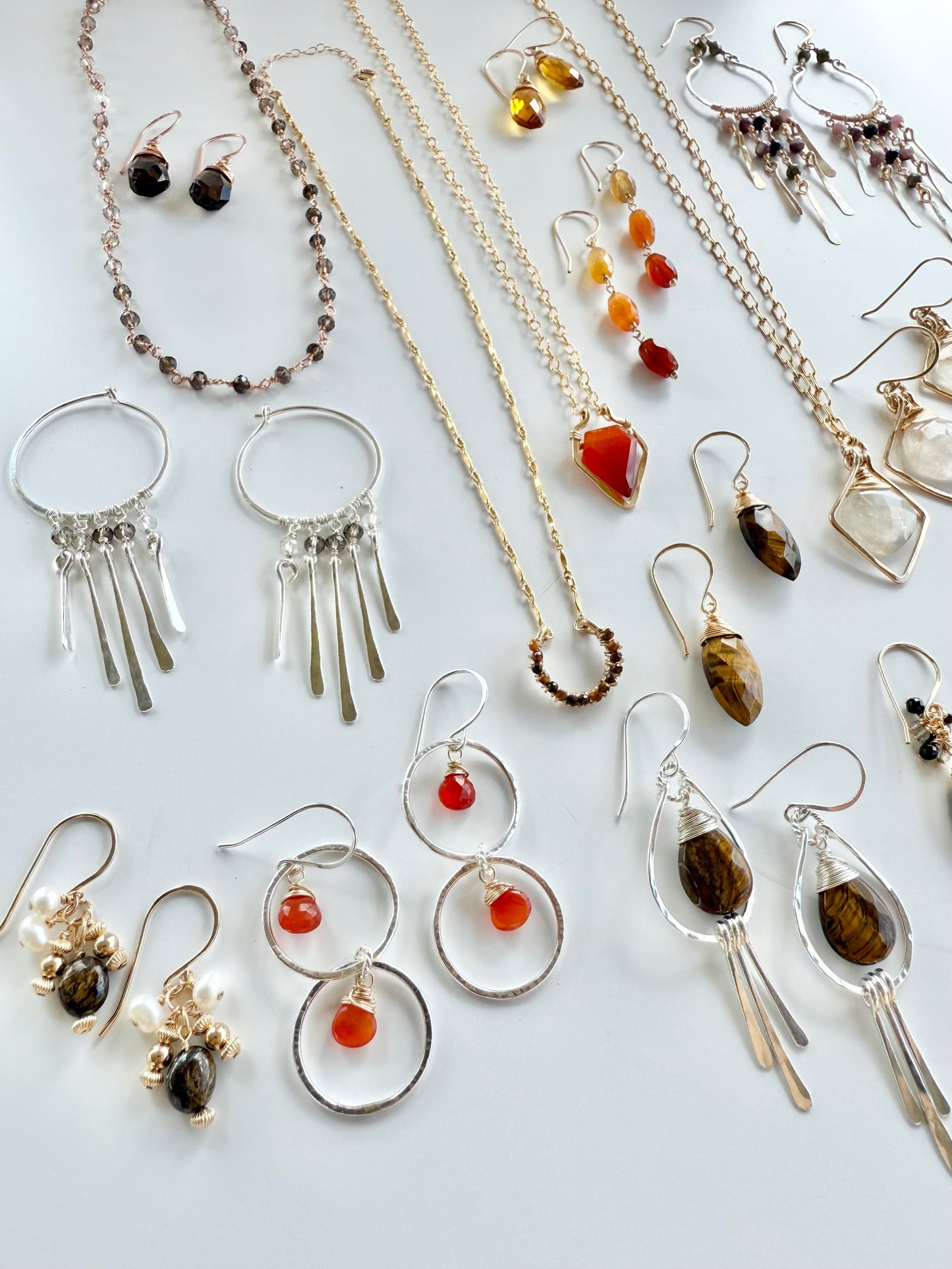 Carnelian Double Hoop Earrings