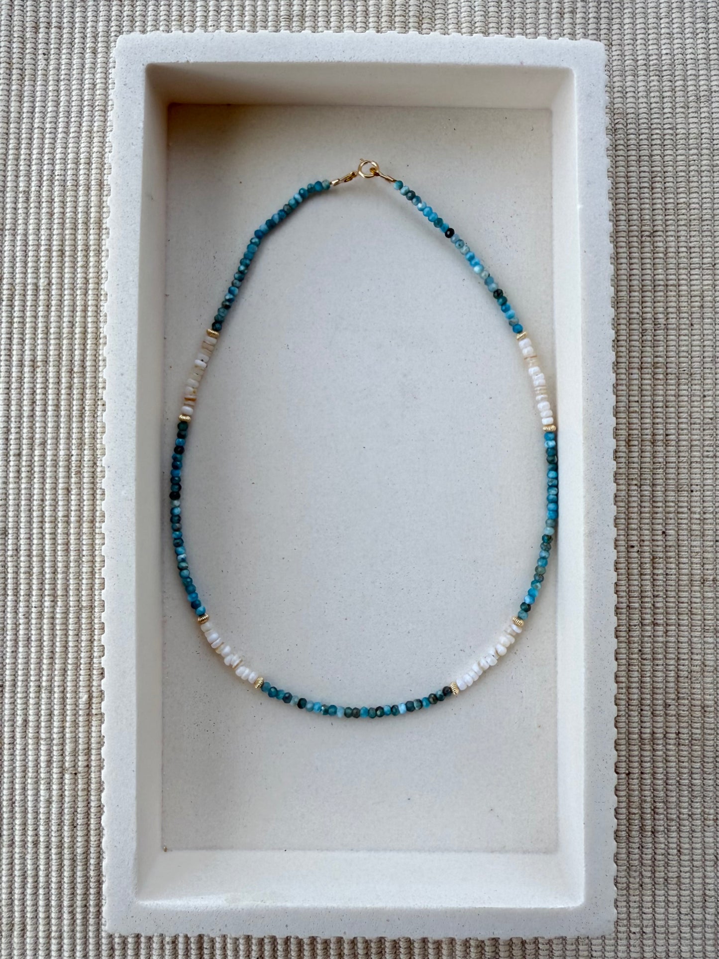 Apatite & Shell Beaded Necklace