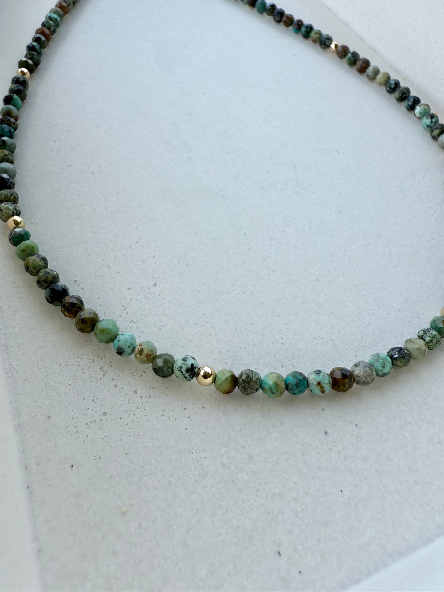 African Turqouise Beaded Necklace