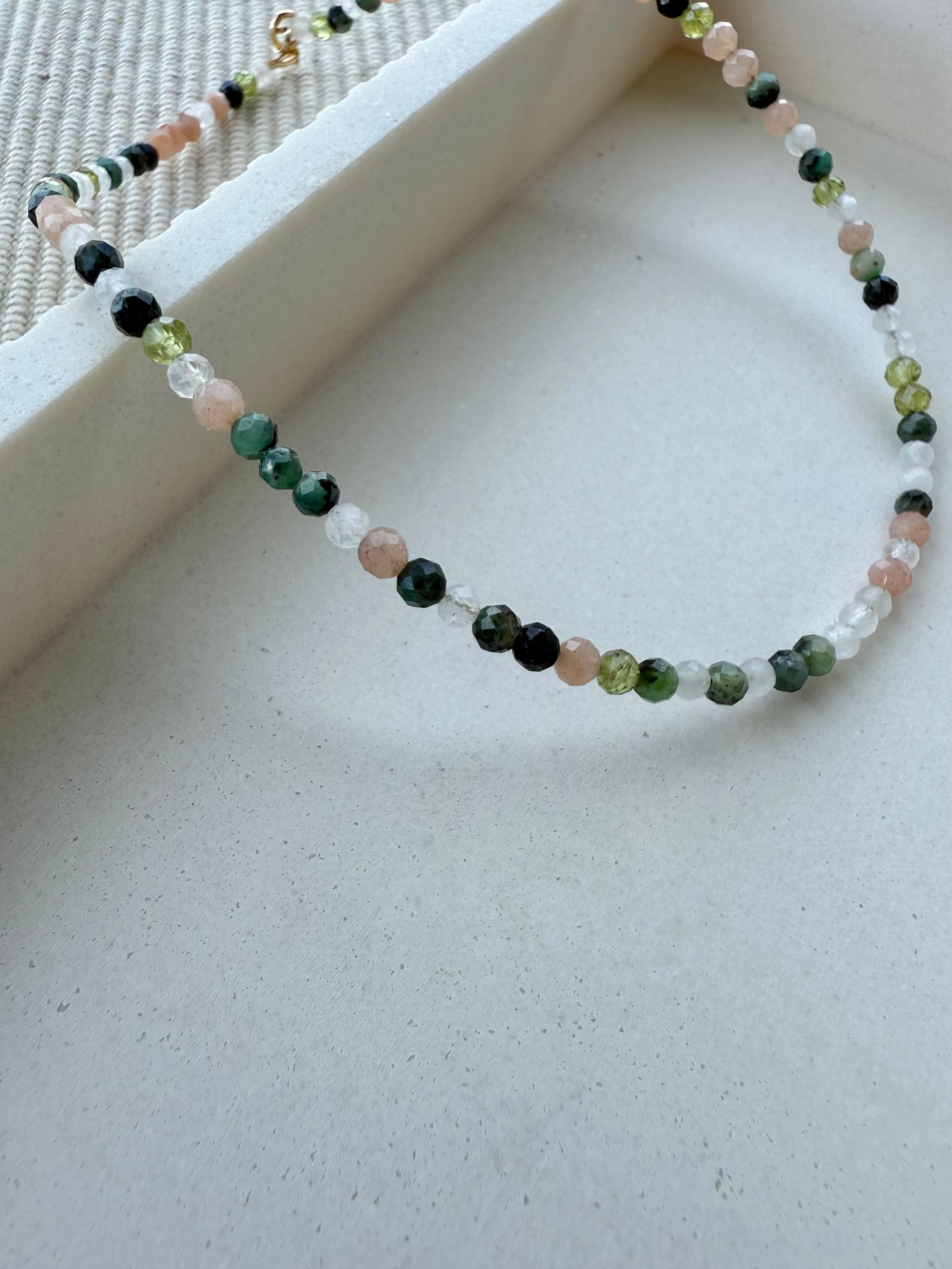 Emerald Glow Beaded Necklace