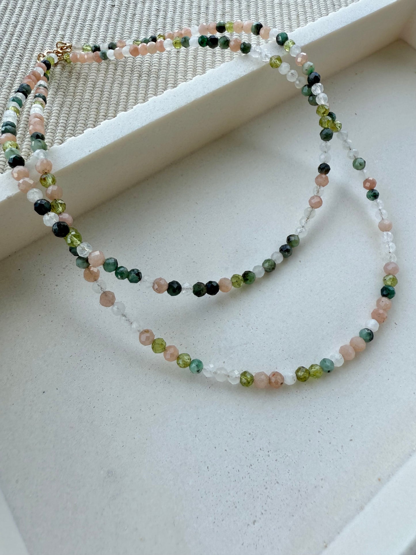 Emerald Glow Beaded Necklace