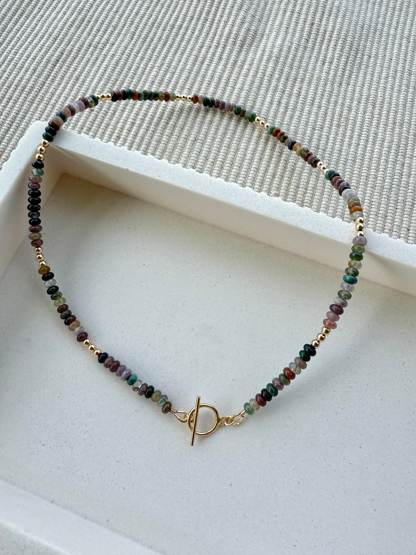 Indian Agate Beaded Necklace