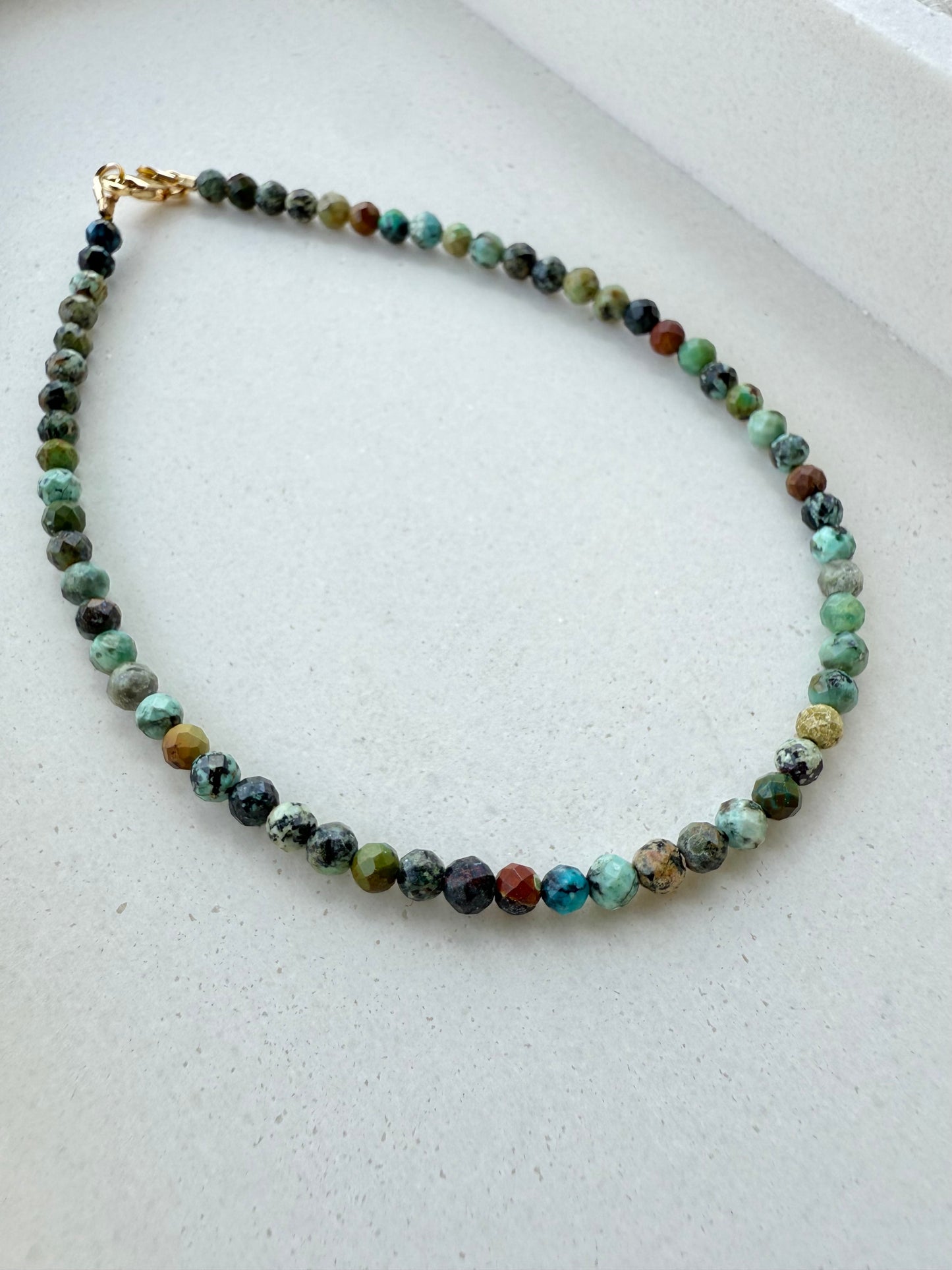 African Turquoise Beaded Anklet