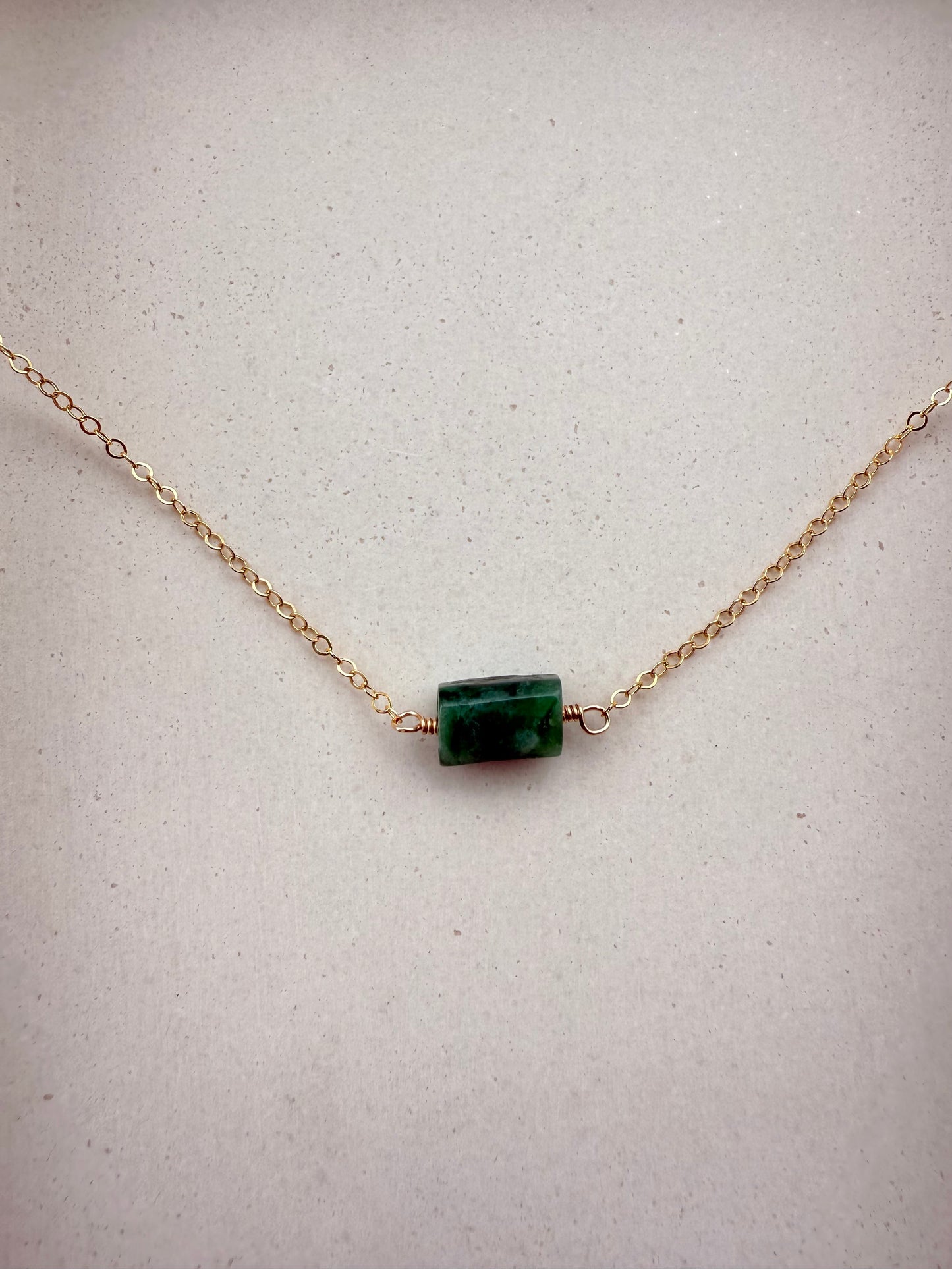 Emerald Bar Necklace
