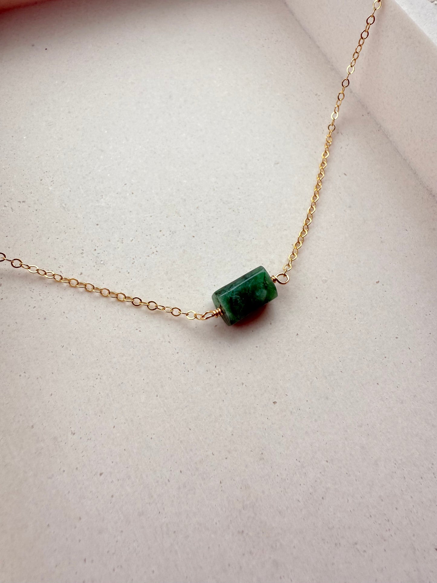 Emerald Bar Necklace