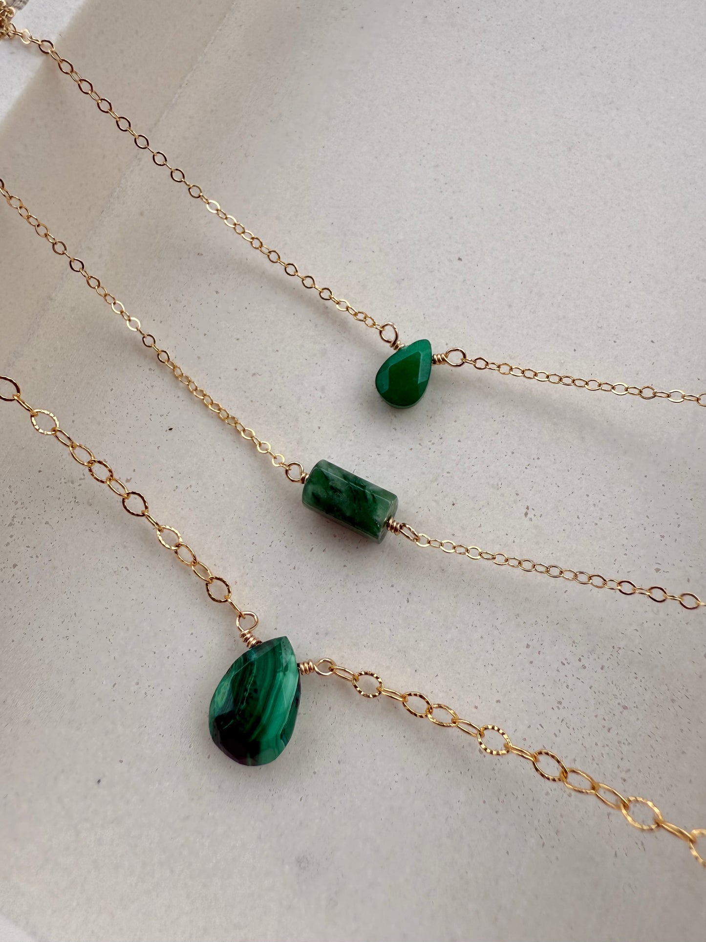 Emerald Bar Necklace