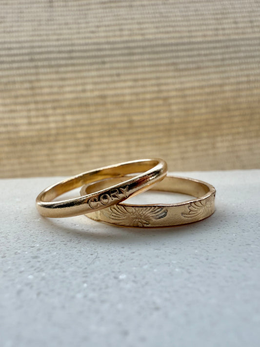 Thick Name Stacking Ring