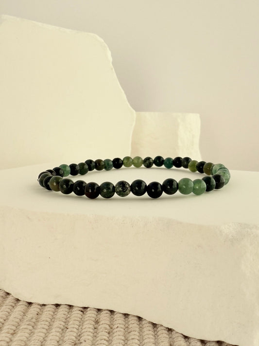 Moss Agate 4mm Bracelet