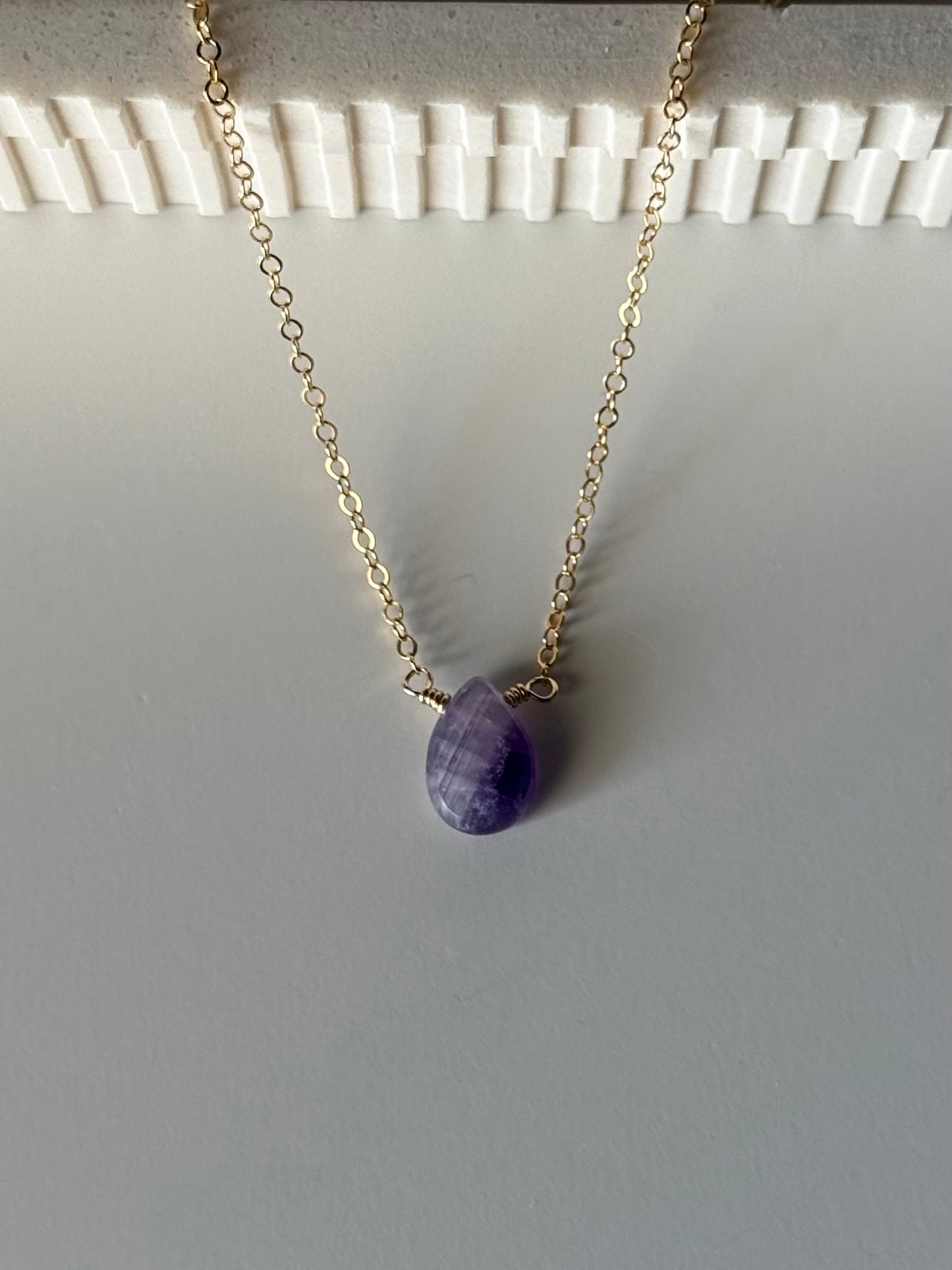 Amethyst Tear Drop Necklace