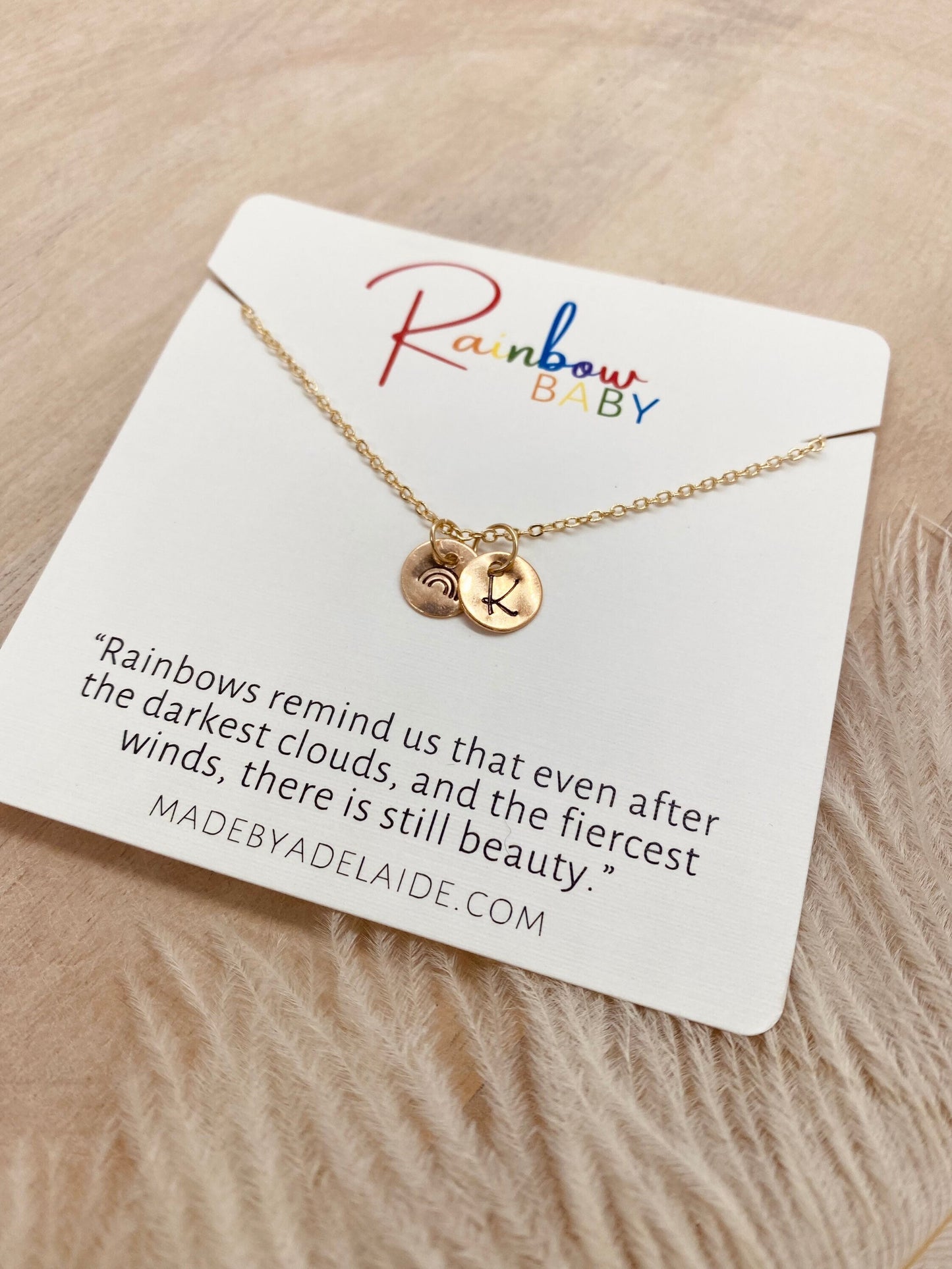 Rainbow Baby Necklace with Initial