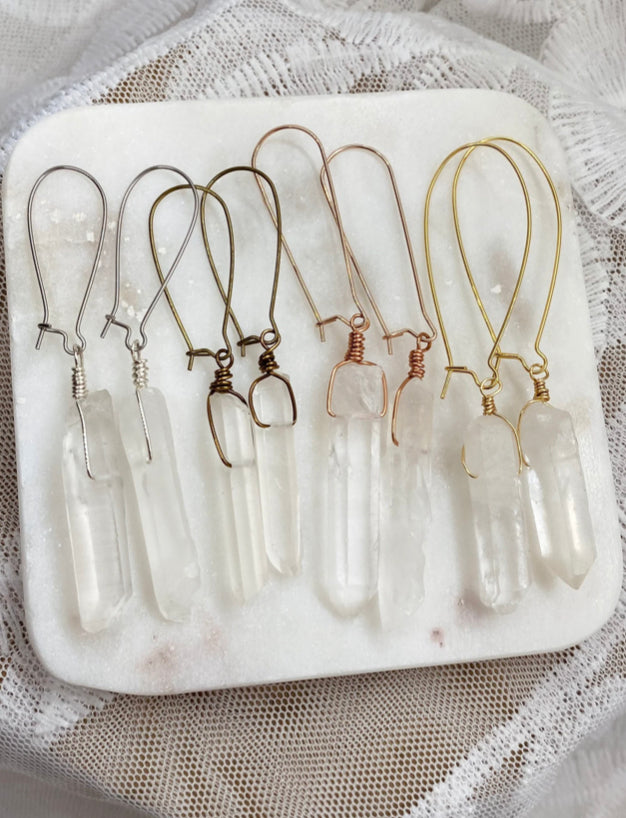 clear quartz dangles