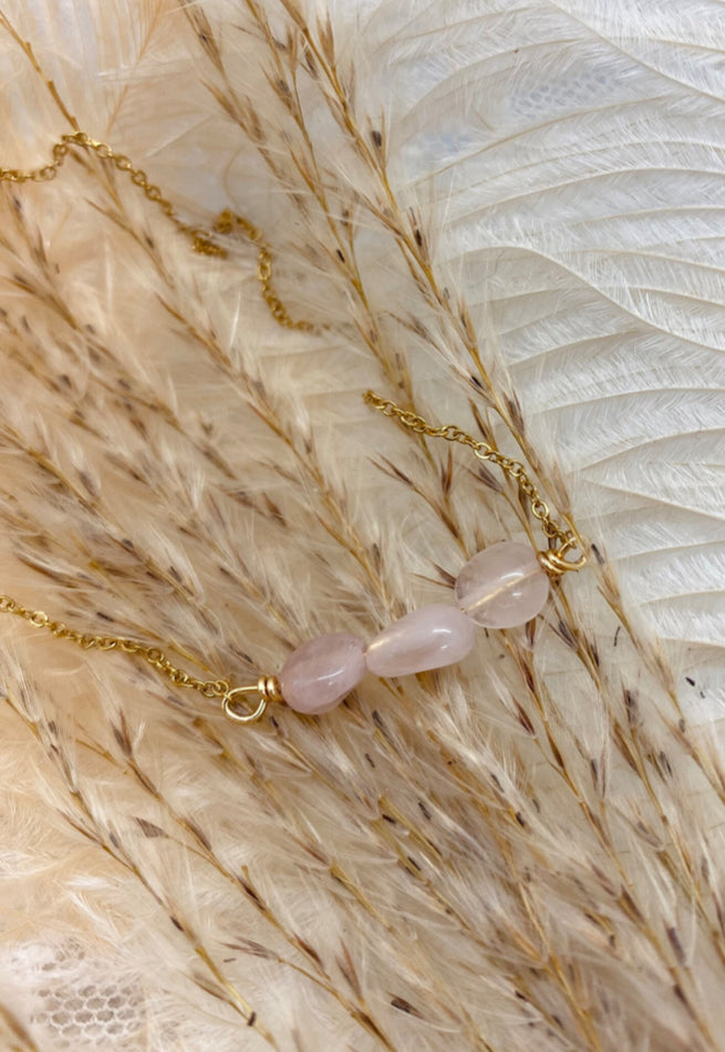 Rose Quartz Nugget Necklace